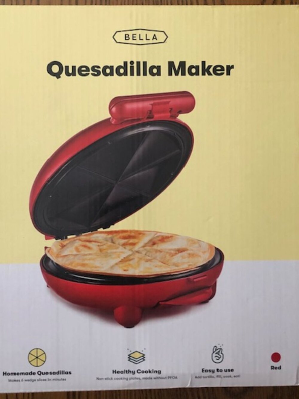 NEW in box BELLA 8-inch Quesadilla Maker, Red